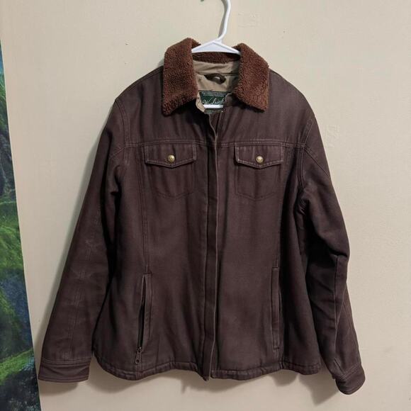 woolrich brown sherpa lined jacket vintage gorpcore winter coat - Picture 2 of 8